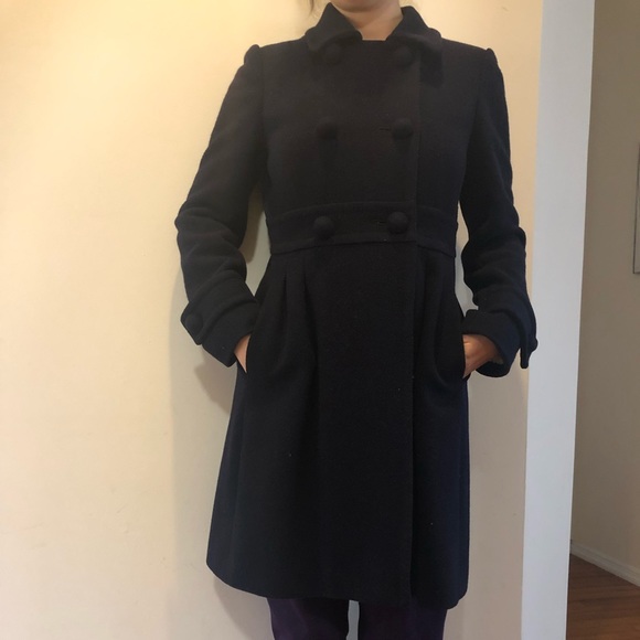 Jcrew coat size 2 navy 56% wool. - Picture 7 of 8